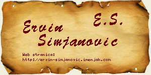 Ervin Simjanović vizit kartica